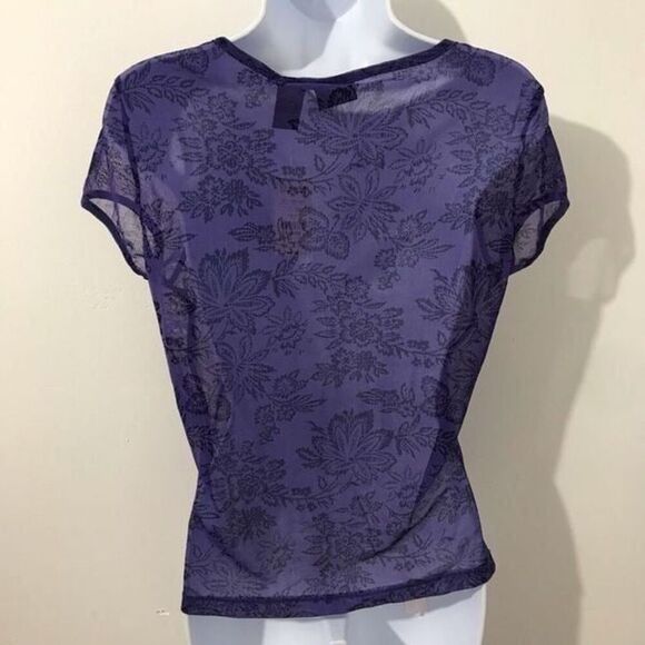 NWT New York and Company short sleeve blouse transparent size L.       A267 - Picture 4 of 4